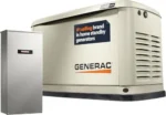 Generac Guardian 22kW Home Standby Generator with 200 Amp Transfer Switch, Durable All Aluminum, WiFi Enabled with G-Force Engine, Easy to Use, Whole House Powers Backups, Smart Outage Solution – Bisque