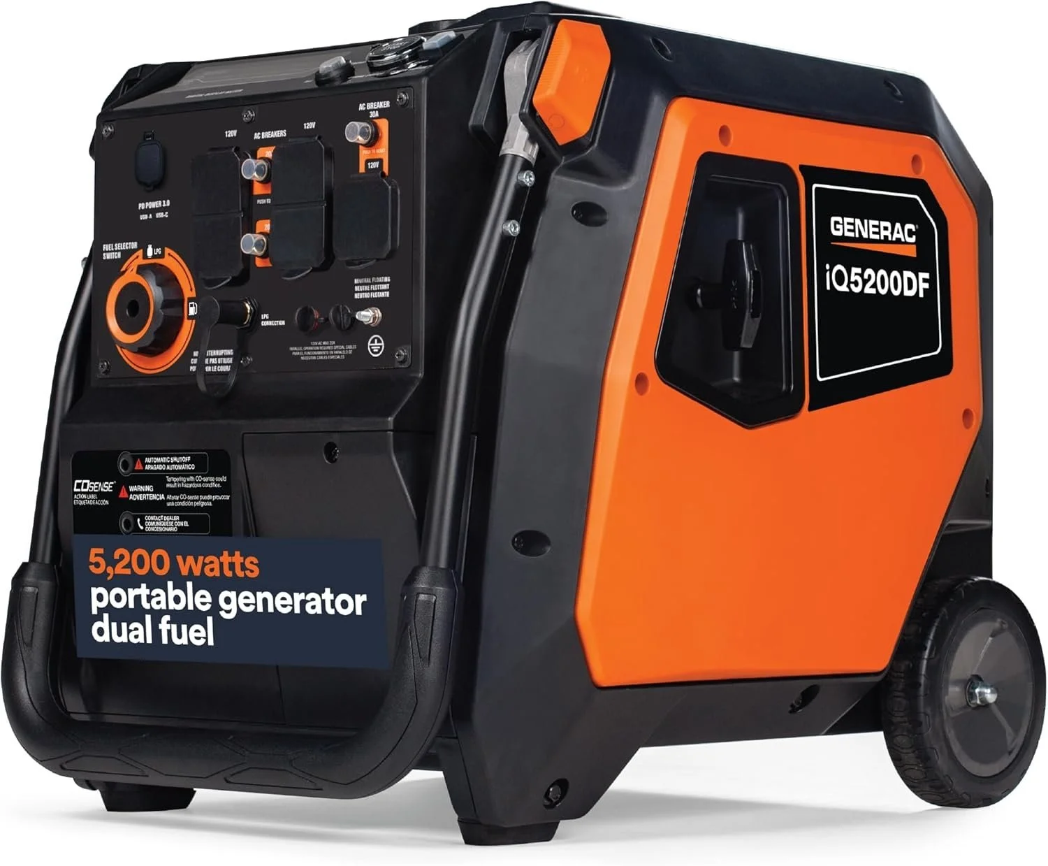 1-217-1.webp Generac iQ5200 5200W Dual Fuel Portable Inverter Generators. - Image 1