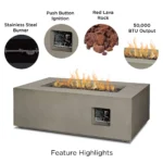 Real Flame Aegean 42″ Rectangle Propane Gas Outdoors Fire Tables - Image 2