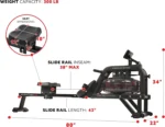 Sunny Health and Fitness Obsidian Surge Water Rowing Machines. - Image 4