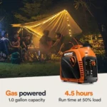 Generac 8251 GP2500i 2,500-Watt Gas Powered Portable Inverter Generator – Compact and Lightweight Design – Produces Clean, Stable Power – COsense Technologys – CARB Compliants – Orange/Black - Image 3