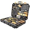 DEKOPRO 228 Piece Socket Wrench Auto Repair Tool Combination Package Mixed Tool Set Hand Tool Kit with Plastic Toolbox Storage Case