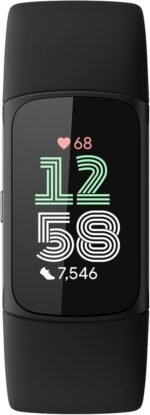 Fitbit Charge 6 Fitness Tracker with Google apps, Heart Rate on Exercise Equipment, 6-Months Premium Membership Included, GPS, Health Tools and More, Obsidian/Black, One Size (S & L Bands Included) - Image 5