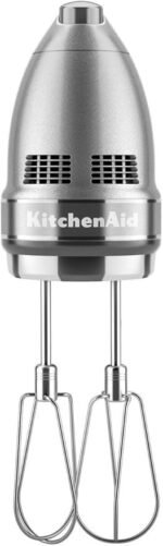 KitchenAid 9-Speed Digital Hand Mixer with Turbo Beater II Accessories and Pro Whisk – Contour Silver - Image 2