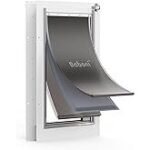 Baboni Pet Door for Wall,3-Flap,Steel Frame and Telescoping Tunnel, Aluminum Lock, Double Flap Dog Door and Cat Door, Strong and Durable (Pets Up to 100 Lb) -Large