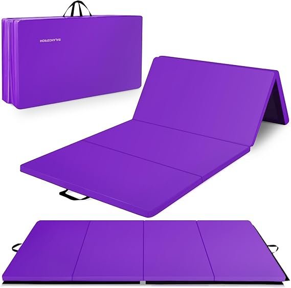 61BC8vDhz5L._AC_SX569_.jpg BalanceFrom 10×4 Feet 4-Panel Folding Gymnastics Mat – 2-Inch Thick Pad with Vinyl Surface and Carrying Handles for Tumbling, Yoga, Pilates, Home Workouts, and Martial Arts - Image 1