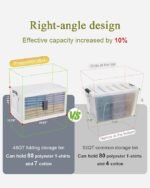 OlarHike 48QT Lockable Storage Bins with Lids – Folding Storage box with Doors and Wheels, Collapsible Plastic Storage Bins for Closets, Stackable Storage Organizer, Storage Containers, 4 Pack Cubes - Image 2