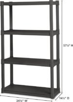 Sterilite 2-Pack 4 Shelf Unit, Heavy-Duty Shelving Storage and Utility Rack – Standing Plastic Organizer Shelves for Kitchen, Bathroom, and Garage - Image 4