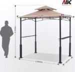 ABCCANOPY 8×5 Grill Gazebo – Outdoor BBQ Canopy Shelter with Led Light for Patio Backyard Grilling (Khaki) - Image 2