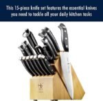 HENCKELS Statement Premium Quality 15-Piece Set with Block, Natural, Razor-Sharp, German Engineered Informed by 100+ Years of Mastery, Lightweight and Strong, Dishwasher Safe - Image 5