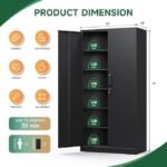 Letaya Metal Garage Storage Cabinets with Lock-72 Tall Tool Organizer Steel Lockers, 5 Adjustable Layers Shelves for Home,Office,Warehouse,Garage,(Black-72“) | with Lock, 72 Tall, Tool Organizer - Image 3