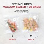 Chef Preserve Compact Vacuum Sealer for Food (Vacuum Sealer Machine + 30 Reusable Vacuum Bags) Powerful Handheld Vacuum Sealer Machine, Seal Meal Saver, Portable Food Sealer - Image 3