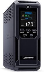CyberPower CP1500AVRLCD3 Intelligent LCD UPS System, 1500VA/900W, 12 Outlets, 2 USB Ports, AVR, Mini Tower, Black - Image 3