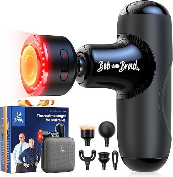 713nh95DxcL._AC_SX569_.jpg BOB AND BRAD Q2 Ultra Mini Massage Gun with Red Light Infrared Heating Head, Pocket-Sized Deep Tissue Massager for Muscle Therapy, HSA Portable Percussion Massage Gun for Pain Relief FSA Eligible - Image 1