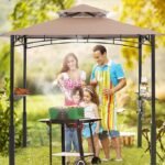 ABCCANOPY 8×5 Grill Gazebo – Outdoor BBQ Canopy Shelter with Led Light for Patio Backyard Grilling (Khaki) - Image 5