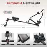 Sunny Health & Fitness Compact Adjustable Rowing Machine with 12 Levels of Resistance for Complete Body Workouts and Optional Free SunnyFit App Enhanced Connectivity - Image 3