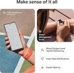 Fitbit Charge 6 Fitness Tracker with Google apps, Heart Rate on Exercise Equipment, 6-Months Premium Membership Included, GPS, Health Tools and More, Obsidian/Black, One Size (S & L Bands Included) - Image 2