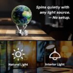 MOVA Globe – Earth with Clouds Classic (4.5″) | Self-Rotating Globe Powered by Light | Silent Motion, No Batteries or Wires | Unique Desk Decor or Gift for Space Lovers - Image 4