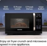 Chefman MicroCrisp Countertop Microwave Oven and Convection Oven, with Integrated Crisper, Guided Touchscreen Interface, 10 Power Levels, Mute Function, and Eco Mode, 1800W and 0.8 Cu. Ft. – Black - Image 5