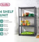 Sterilite 2-Pack 4 Shelf Unit, Heavy-Duty Shelving Storage and Utility Rack – Standing Plastic Organizer Shelves for Kitchen, Bathroom, and Garage - Image 3