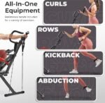 Sunny Health & Fitness Row-N-Ride PRO, Full Body Combo Squat Machine w/Optional Resistance Band, Easy Setup Ab Workout Exercise Equipment for Home, Whole Body Cardio, Optional SunnyFit App Connection - Image 3