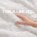 UGG Adalee Faux Fur Throw Blanket for Couch, Cozy Soft Blanket for Bed or Chair, Giftable Fluffy Throw, Machine Washable, Luxury Spring Home Decor, 50-inch x 70-inch, Natural White - Image 3