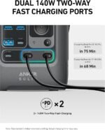 Anker SOLIX C300 DC Power Bank Station, Outdoor 288Wh Portable Power Station, LiFePO4 Battery, 300W Solar Generator, for Camping, Traveling, and Emergencies (No Wall Charger Included) - Image 2
