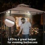 ABCCANOPY 8×5 Grill Gazebo – Outdoor BBQ Canopy Shelter with Led Light for Patio Backyard Grilling (Khaki) - Image 4