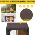 Aivituvin Cat House Window Catio Outdoor Cat Enclosure Mobile Kitty Shelter on Wheels Pet Cage with Resting Box,Hammocks,Waterproof Cover - Image 3