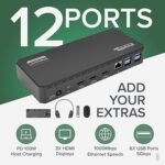 Plugable USB C Triple Display Docking Station | 100W PD, 3x HDMI (1x 4K 30Hz, 2x 1080p 60Hz), 6x USB 5Gbps Ports | Windows, macOS, ChromeOS Compatible – Enhance Productivity with Multi-Monitor Support - Image 5