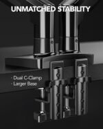 HUANUO FlowLift Dual Monitor Stand, Fully Adjustable Gaming Monitor Desk Mount for 13–32″ Computer Screens, Full Motion VESA 75×75/100×100 with C-Clamp & Grommet Base, Each Arm Holds 4.4 to 19.8 lbs - Image 3