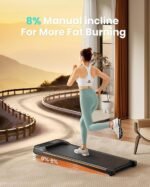 Abonow Walking Pad, Under Desk Treadmill with Incline for Home Office 2.5HP Portable Walking Treadmill with 265 Lbs Weight Capacity Walking Machine, Remote Control, LED Display - Image 5
