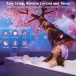 Rossetta 3D Projector, 60 Themes HD 3D Galaxy Projector with Bluetooth Speaker & Remote, 1H/2H Timer, Night Light for Bedroom, Home Decor, Party, Birthday & Christmas Gifts for Adults, Girls, Boys - Image 4
