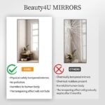 Beauty4U 71″ x 32″ Full Length Mirror with Stand, Large Floor Mirror for Bedroom, Wall Mounted or Leaning Full Body Mirror, HD Tempered Glass Dressing Mirror for Outfit Check & Home Decor, Black - Image 3