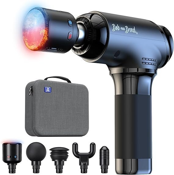 BOB AND BRAD T2 Pro Massage Gun with Heat and Cold, Deep Tissue Percussion Massager Gun for Pain Relief, Muscle Massager, HSA Electric Back Massagers for Professional Athletes FSA Eligible