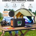 HOWEASY Portable Power Station,120W(240W Peak) Solar Generator,88Wh Lithium Battery Power with 110V AC Outlet/DC/USB/LED Light for Outdoor Camping Trip Hunting Emergency(Solar Panel Optional) - Image 5