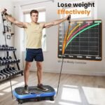 AXV Vibration Plate Fitness Platform Exercise Machine Vibrating Shaking Full Body Shaker Workout Vibrate Stand Shake Board Sport Gym for Weight Loss Fat Burner for Women Men - Image 2