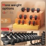 Adjustable Dumbbells, 20/30/45/70/90lbs Free Weight Set with Connector,5 in1 Dumbbells Set Used as Barbell,Kettlebells,Push up Stand,Fitness Exercises for Home Gym Suitable Men/Women - Image 3