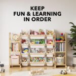 SpaceAid Toy Storage Organizer with 6 Shelves and 12 Bins, Bookshelf/Bookcase, Kids Bin Shelf, Toys Box for Playroom Organization for Bedroom & Room Decor, White, 52.3″ W - Image 2
