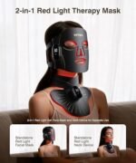 Click to see full view Red Light Therapy for Face and Neck, 4 Modes Cordless Face Mask Light Therapy with Neck Masks, 850nm Infrared & Red Light Mask, 2000mAh Rechargeable Light Therapy Skin Care At Home (680 Beads) - Image 3