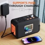 HOWEASY Portable Power Station,120W(240W Peak) Solar Generator,88Wh Lithium Battery Power with 110V AC Outlet/DC/USB/LED Light for Outdoor Camping Trip Hunting Emergency(Solar Panel Optional) - Image 2