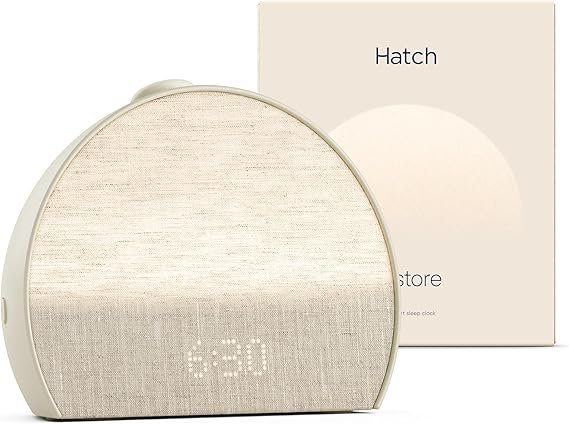 814DUVqPmJL._AC_SX569_.jpg Hatch Restore 3 Sunrise Alarm Clock, Sound Machine, Smart Light (Putty) – White Noise, Screen-Free Sleep Routine - Image 1