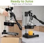 Zulay Kitchen Cast Iron Juicer – Easy-to-Clean Heavy-Duty Manual Juicer, Professional Citrus Juicer – Stainless Steel Lemon Squeezer – Manual Citrus Press & Orange Squeezer – Orange Juicer (Black) - Image 4