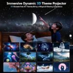 Rossetta 3D Projector, 60 Themes HD 3D Galaxy Projector with Bluetooth Speaker & Remote, 1H/2H Timer, Night Light for Bedroom, Home Decor, Party, Birthday & Christmas Gifts for Adults, Girls, Boys - Image 2