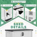 Devoko Outdoor Storage Cabinet 26 Cu Ft with Lockable Doors, Horizontal Storage Shed Waterproof Patio Tools Storage Box for Sofa Cushions, Gardening Tools and Accessories (White) - Image 2