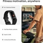 Fitbit Charge 6 Fitness Tracker with Google apps, Heart Rate on Exercise Equipment, 6-Months Premium Membership Included, GPS, Health Tools and More, Obsidian/Black, One Size (S & L Bands Included) - Image 3
