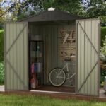 Patiowell 6×4 FT Outdoor Storage Shed, Garden Tool Storage Shed with Sloping Roof and Double Lockable Door, Outdoor Shed for Garden Backyard Patio Lawn, Brown - Image 4