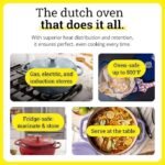 Lodge Essential Enamel Cast Iron Dutch Oven – Perfect for Bread Baking, Braising, Marinating & Slow Cooking – Features Moisture-Sealing Lid & Dual Handles – Kitchen Essentials – 6 Quarts – Island Spice Red - Image 2