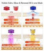 Red Light Therapy Mask for Face & Neck – 4 Light Modes with 850nm NIR, Red, Yellow & Blue LED Light Therapy, 2600mAh Rechargeable LED Face Mask for Anti-Aging, Skin Firming & Radiant Glow at Home - Image 3