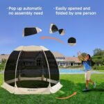 Alvantor Pop Up Screen House Gazebo with Mosquito Netting, Instant UV Resistant Sun Shelter for Patio & Backyard, Portable Canopy Tent for 2-10 Person - Image 4